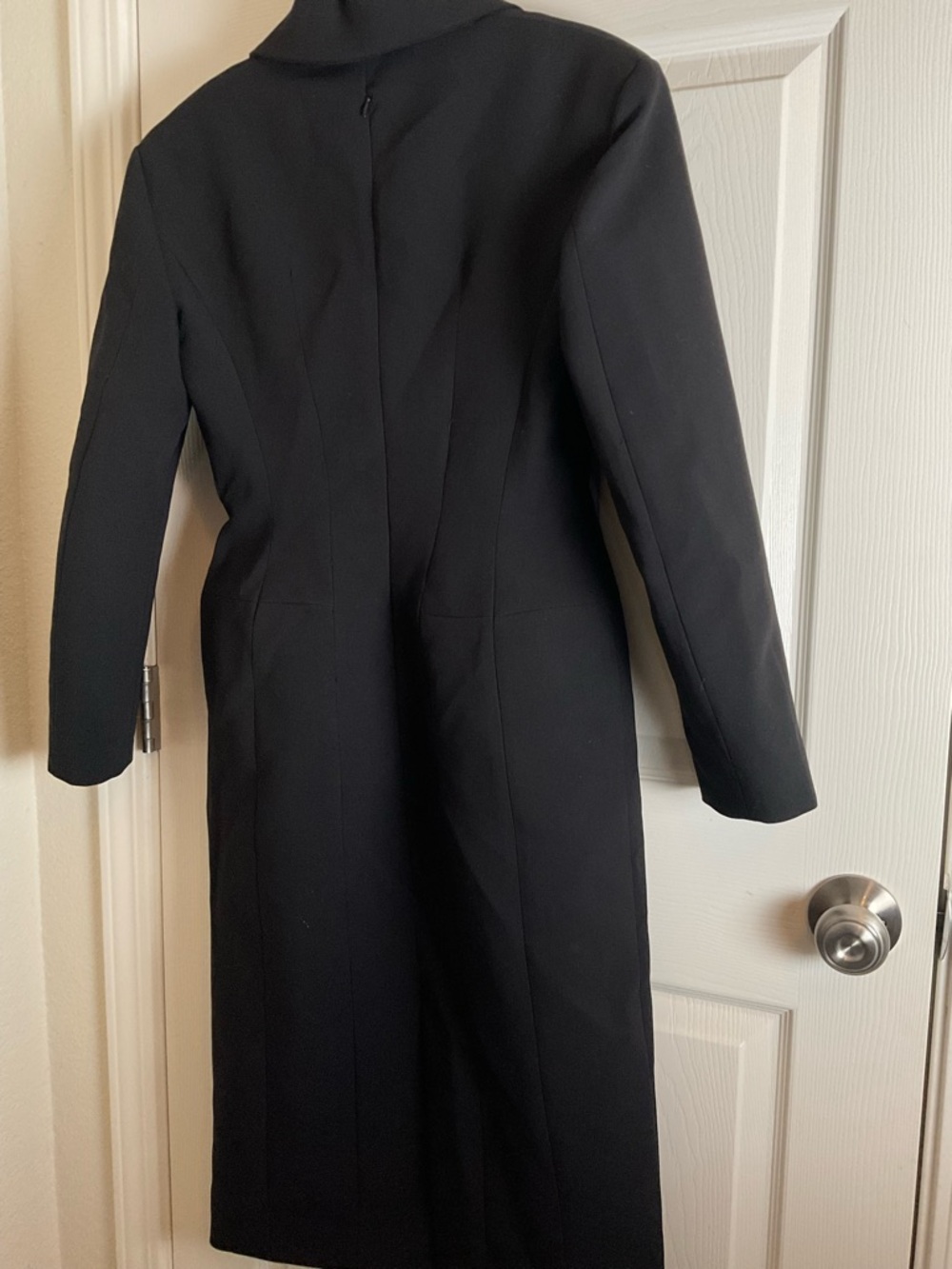 Zara Black Tailored Hourglass Midi Coat Dress – Back Zip – Size XS - Picture 8 of 10